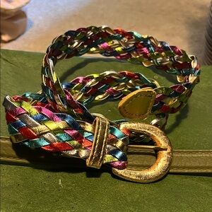Vintage Multicolor Braided Women's Belt